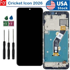 Replace For Cricket Icon 2026 LCD Display Touch Screen Digitizer Assembly Frame