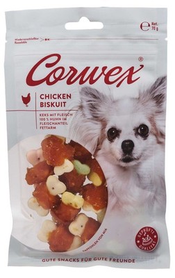 Corwex Chicken Biscuit 10x70g   Vorteilsset, fettarme Hundeleckerlis