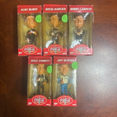 Vintage Coca Cola Racing Family NASCAR Bobblehead Lot Kurt Busch Harvick Labonte