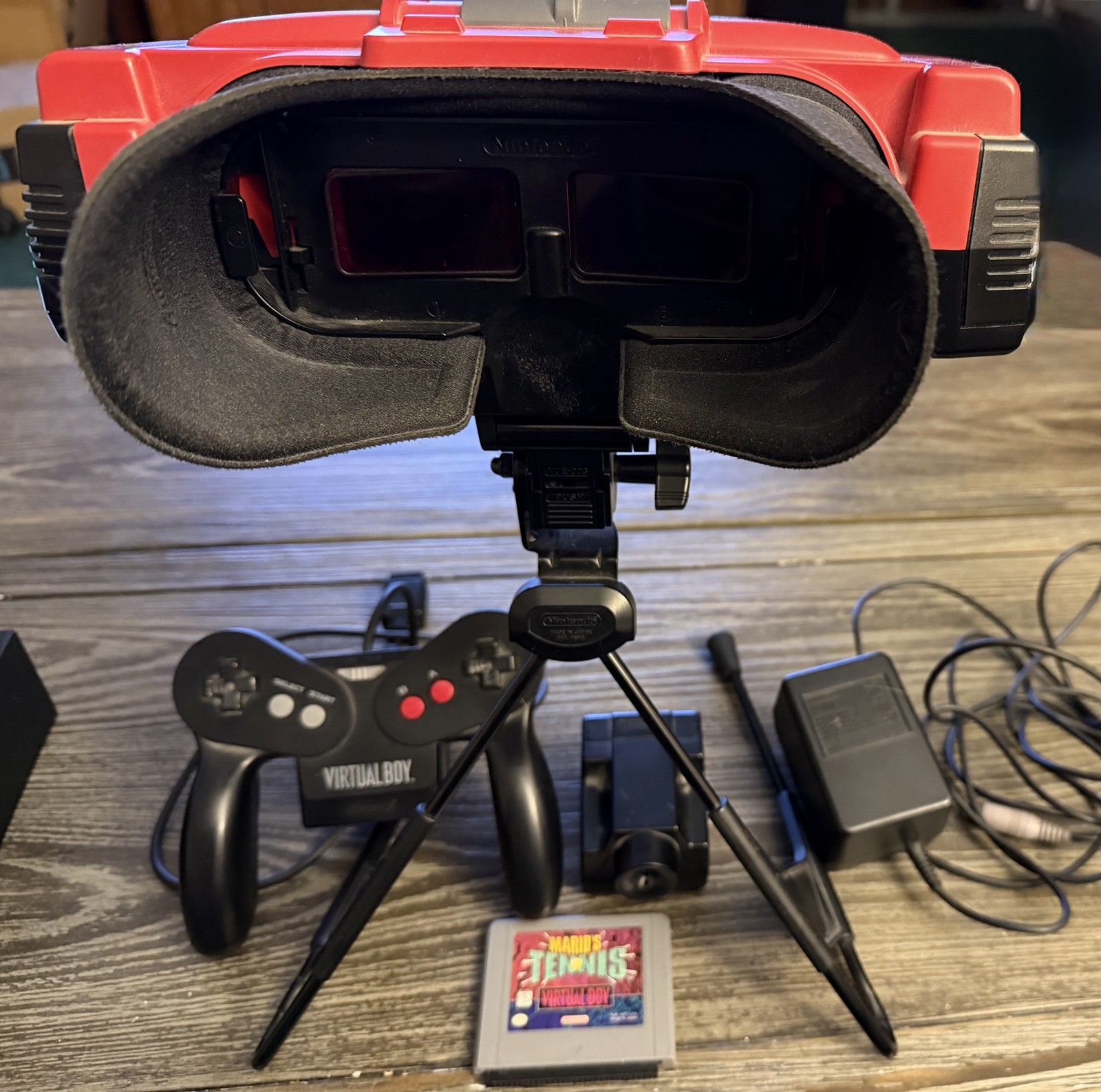 Nintendo Virtual Boy Console w/Mario Tennis Controller AC Adapter Stand WORKS