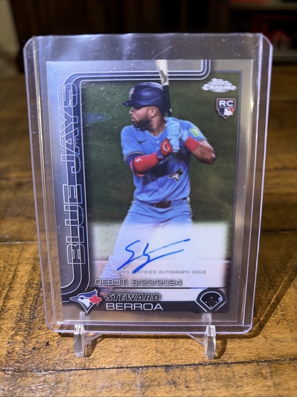 2025 Topps Chrome - Autographs Steward Berroa #RA-SBE (RC) Toronto Blue jays