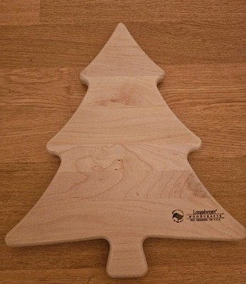 Longaberger Woodcrafts Holiday Christmas Tree Maple Wood Cutting Board