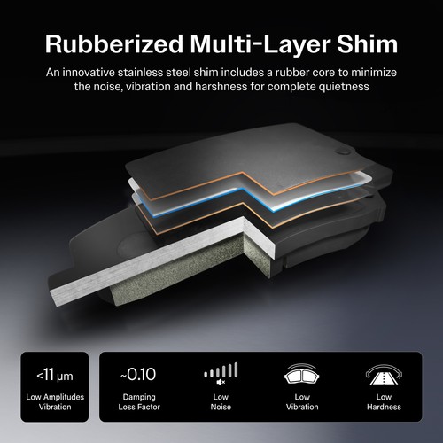 Front Ceramic Disc Brake Pads And Wear Sensors Kit For 2011-2018 Porsche Cayenne - Picture 4 of 8