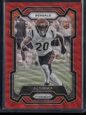 2023 Panini Prizm DJ Turner Red Wave Prizm RC /149 #319 Cincinnati Bengals