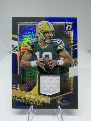 2023 Panini Donruss Optic - Threads Blue Hyper Prizm #DT-JL Jordan Love Packers