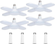 4 Pack LED Garage Lights, 6000LM 60W Deformable Shop Light with 4 Adjustable Pan