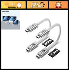 6" USB4 Cable 2-Pack, 240W Fast Charging Type C to C, 8K HD Display, 40Gbps Data