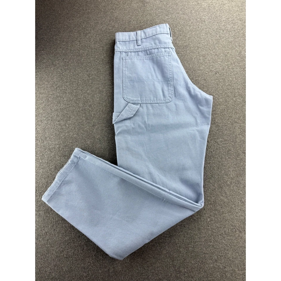 Dickies Woven Duck Work Pants Blue Cotton Canvas Carpenter Style Mens 32x32 NEW - Image 3 of 4