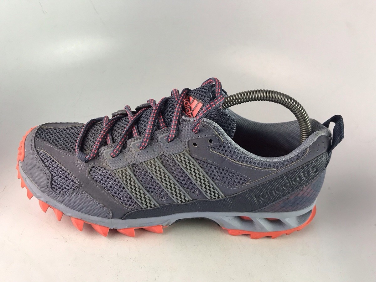 Adidas Women's Kanadia TR5 Trail Running Shoes Grey/ Coral/ Blue Sz 9 US