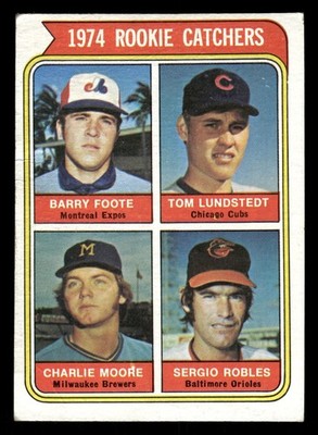 1974 Topps - Rookie Catchers #603 B Foote T Lundstedt C Moore S Robles VG+ 
