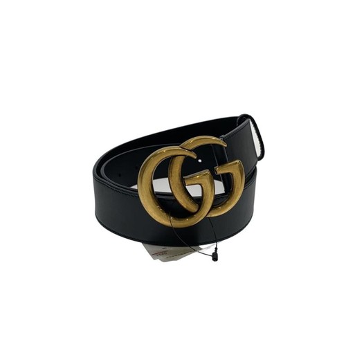 Used GUCCI◆Belt/Leather/BLK/Plain/Ladies/400593