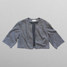 Calvin Klein Women s Gray Chevron Cropped Ope...