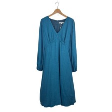 NWT Trina Turk Teal Shanta Midi Dress 12 Long Sleeve Cocktail Party