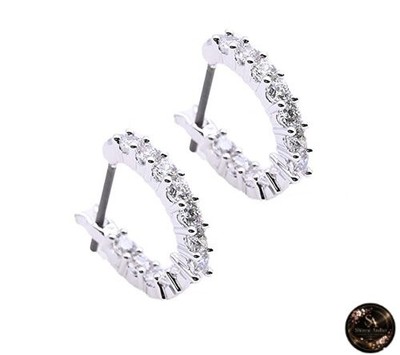 Swarovski Vittore hoop earrings for women featuring stones silver item number