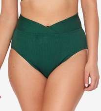 Bleu Rod Beattie WL22930 Walk The Line High Waist Cross Band Swim Bottom Palm