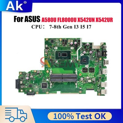 X542UQR Motherboard For ASUS X542URR X542UN A580U X542U FL8000U Mainboard W/CPU