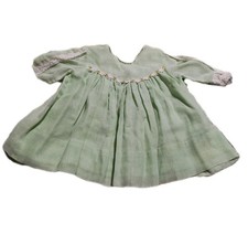 Vintage 1969 Light Green And White Lace Collar Toddler Dress Size 2