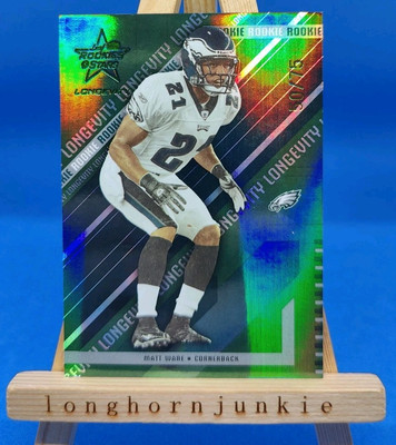 2004 Leaf Rookies & Stars Longevity Emerald /75 Matt Ware RC card Eagles