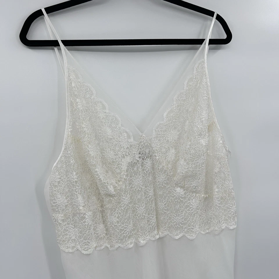 Jones New York Y2K Vestido de Renda Transparente 2X Marfim Coquete de Noiva Romântico Sexy - Imagem 4 de 4