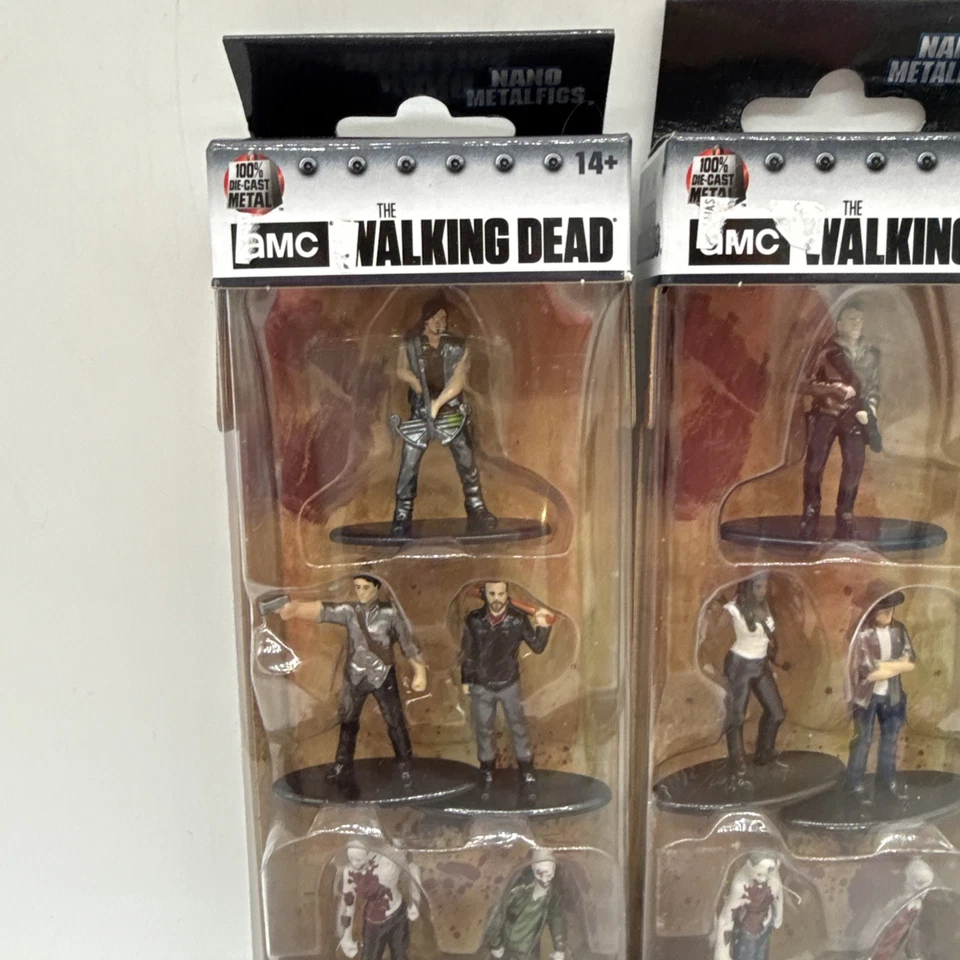 Nano Walking Dead Metalfigs - Dos paquetes de 5 Rick Grimes Daryl Dixon Negan Zombie Foto 2 de 4
