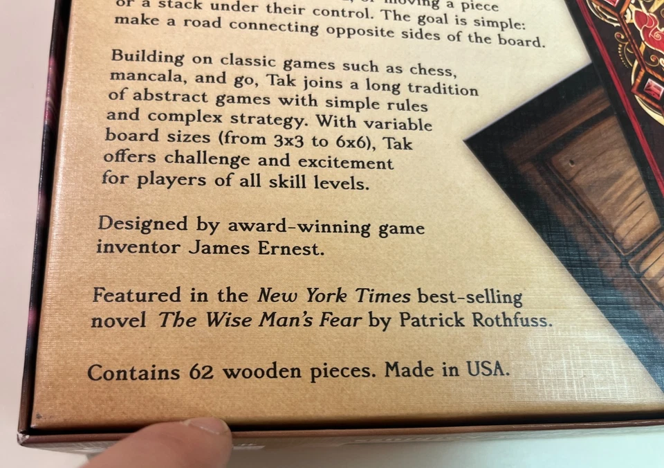 Tak A Beautiful Game By James Ernest & Patrick Rothfuss, 62 Pieces, Board, Rules - Image 4 of 4