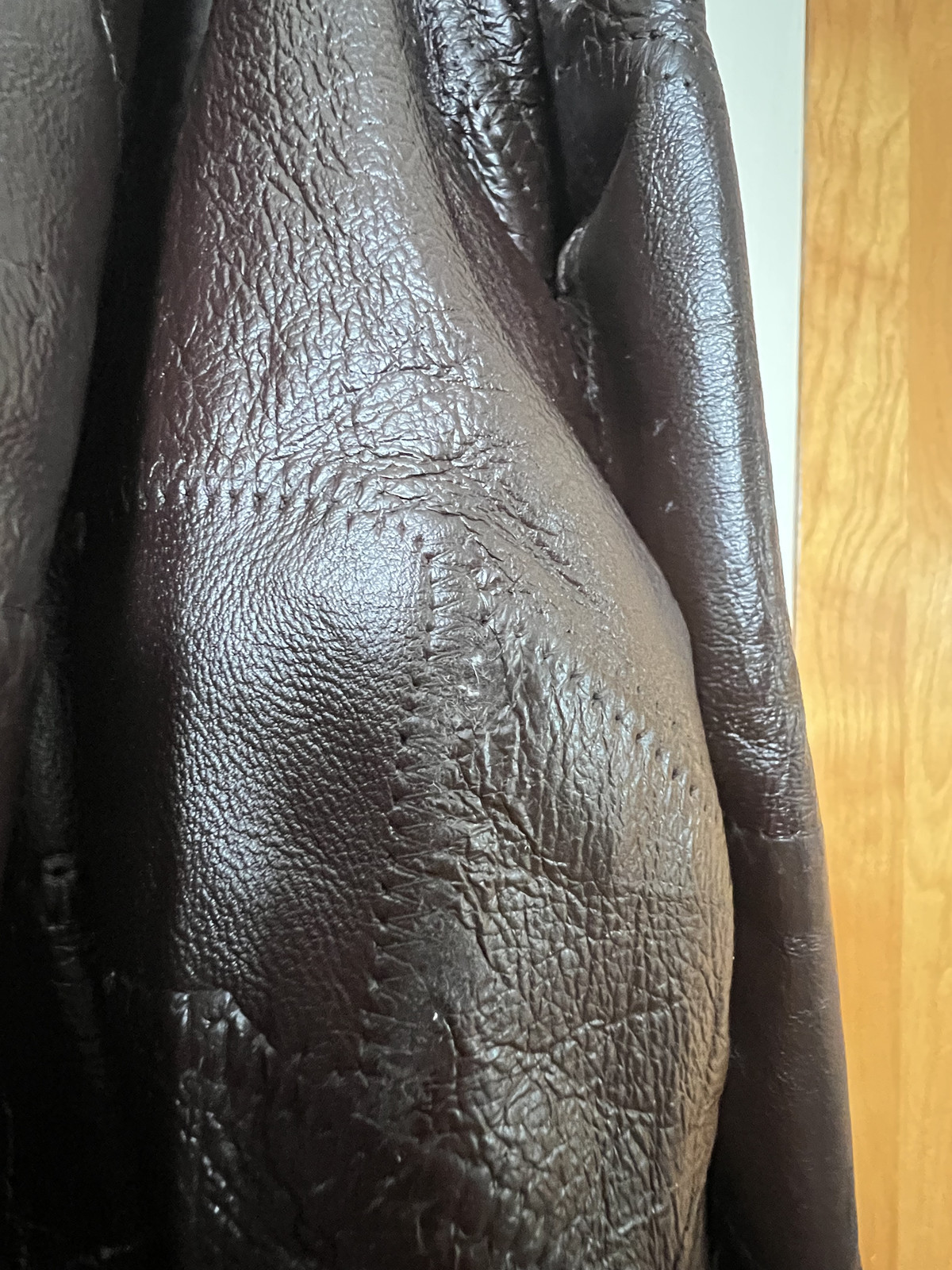 Vintage Patchwork Long Leather Jacket Haband Exec… - image 9