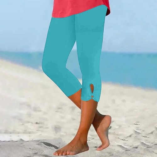 Womens Capris for Summer Dressy Cropped High Waist Yoga Leggings Workout Pants - Picture 91 of 99