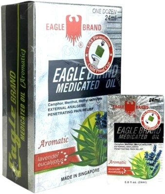 Eagle Brand Aromatic Lavender Eucalyptus Medicated Oil 24 mL- Dau Trang Con Ox12