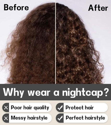 100% Mulberry Silk Bonnet for Sleeping for Curly Hair and Braids, Wrap with Adju - Picture 5 of 12