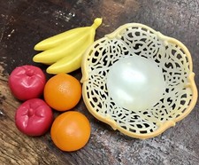 Vintage Plastic Toy Fruit Bowl Dollhouse Child  s Play 1960 1970 Hong Kong