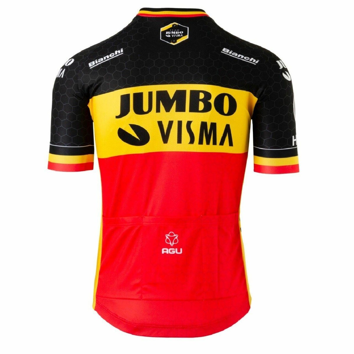 Maillot cycliste manches courtes équipe Jumbo Visma champion de