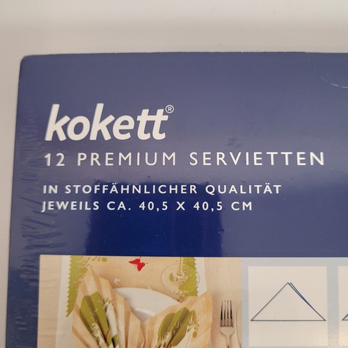 Vintage Easter Fabric Like Paper Napkins Fold Instructions New Kokett Germany - Picture 5 of 6