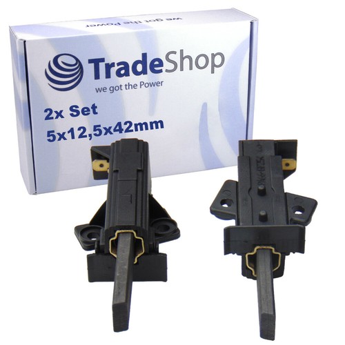 2x Motorkohlen Für Waschmaschinen - 5x13,5x42mm Kohlebürsten Für Bosch, Siemens, Constructa & Mehr
