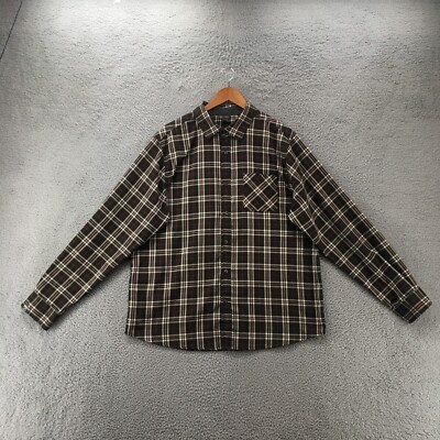 Storm Creek Long Sleeve Shirt Mens XL Green Button Up Plaid Chest Pocket Collar