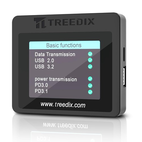 Treedix USB Cable Tester, 2.4-inch Color Display Screen USB C Cable Tester, USB - 第 1/6 張圖片