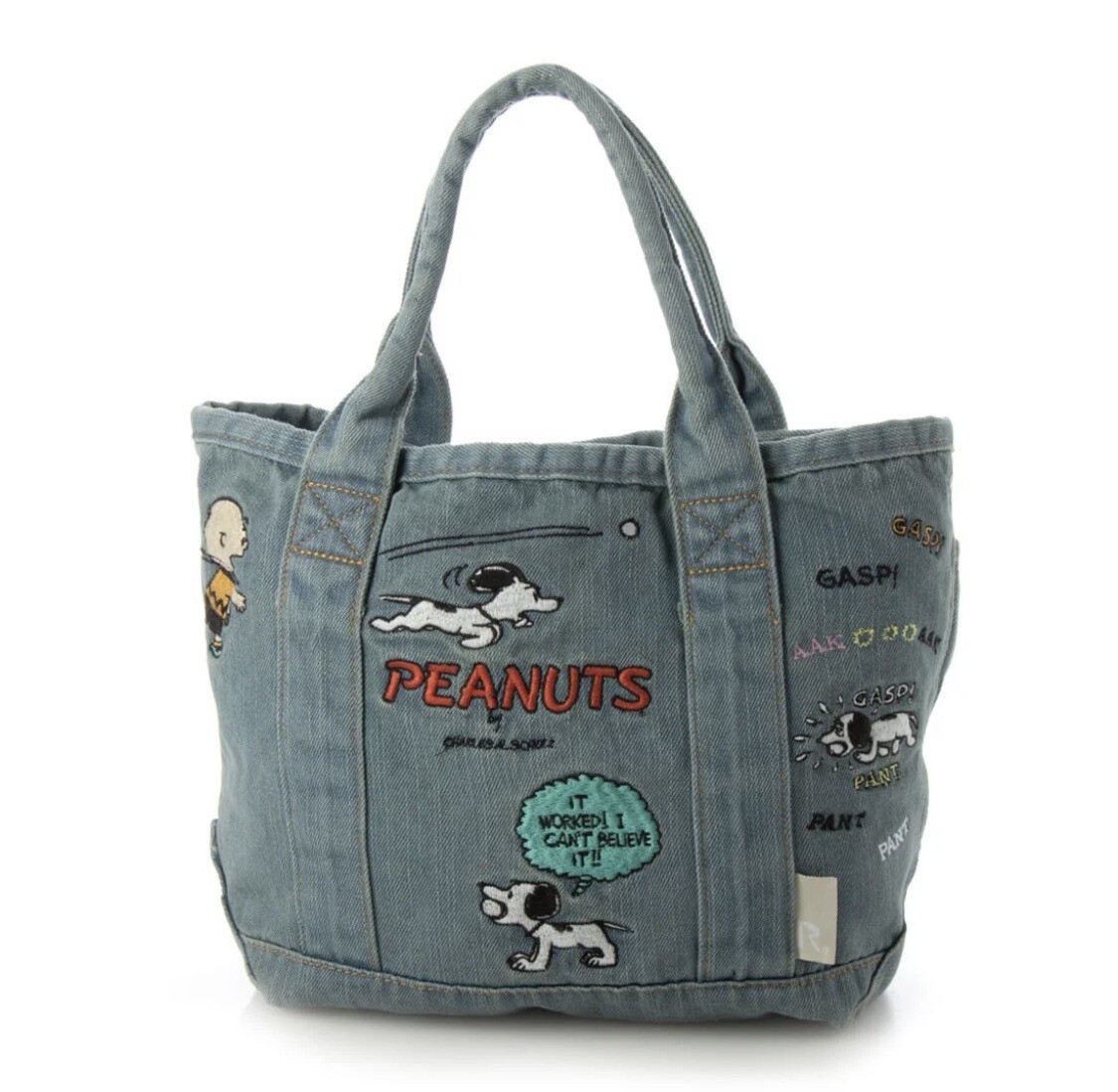 New] ROOTOTE Snoopy embroidery small tote bag denim going