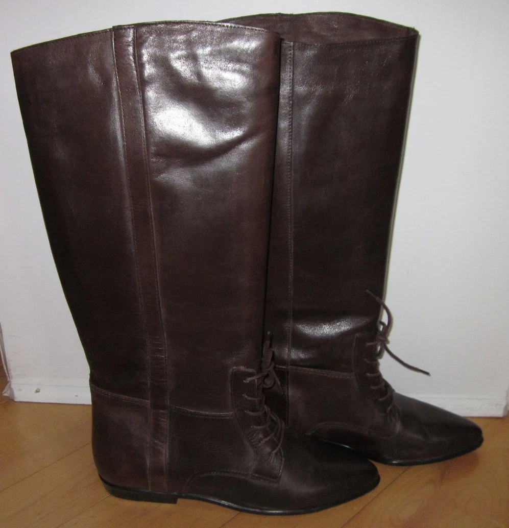 Mia Womens Brown Leather Knee Hi Riding Boots Style 8 eBay