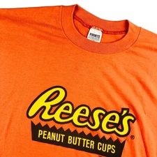 VTG Hershey's Reese's Men's 100% Cotton Single Stitch T-Shirt Orange • USA • XL