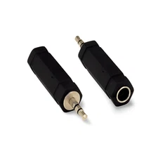 3.5mm 1/8 Stereo Plug Male to 6.3mm 1/4 Stereo Jack Female Adapter - Black