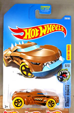 2017 Hot Wheels #350 Street Beasts 6/10 GROWLER Brown w/Yellow Wheels Black 5 Sp
