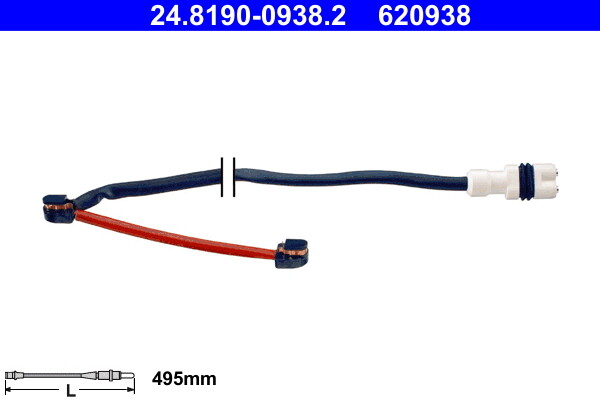 ATE 24.8190-0938.2 Warning Contact, brake pad wear for PORSCHE