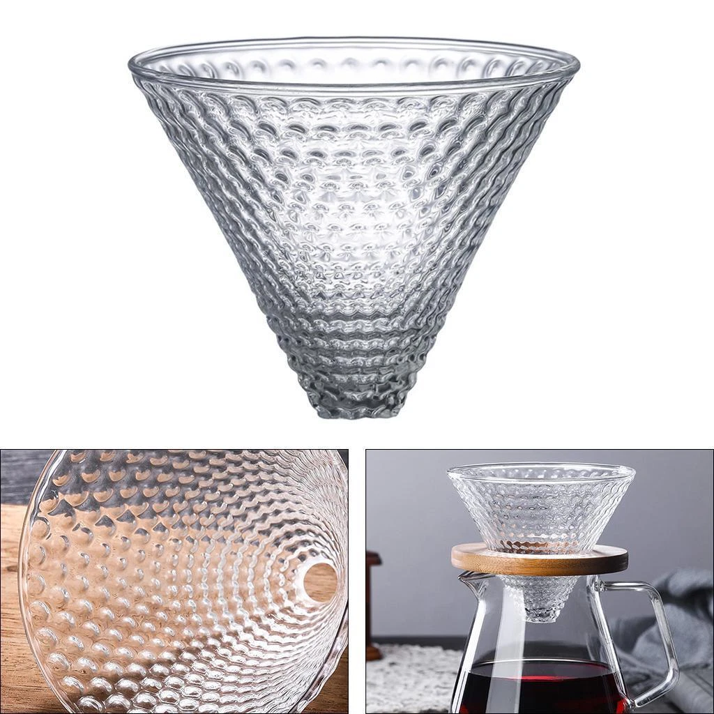 Pour Over Coffee Dripper Glass 1-2 Cup Strong Flavor Brewer Easy to Clean