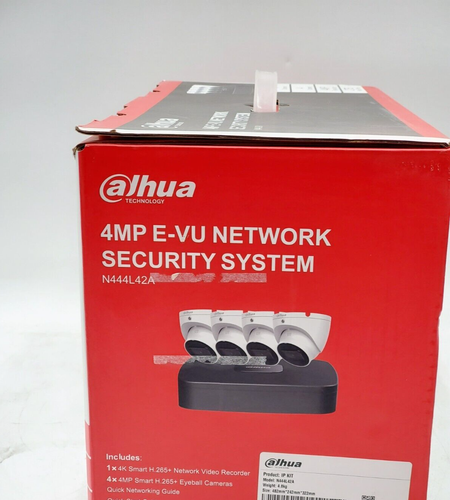 Cámara de red globo ocular fijo Dahua N444L42A (4)-4MP IP E-VU con (1)-4CH 4K NVR - Imagen 3 de 3