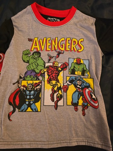 Marvel Classic Avengers Size 6/7 Shirt Shorts Boys Pajama Set - Picture 3 of 4
