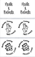 40 - 35mm Transparent Round Name Label or Shoe Dot Diswasher Safe