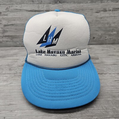 Lake Havasu Marina Hat Arizona Mesh Trucker Cap Vintage Blue White Snapback