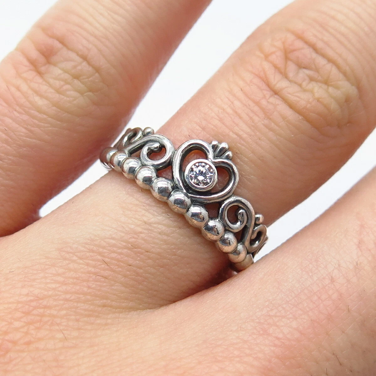 Pandora silver hot sale crown ring