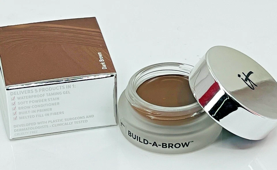IT Build-A-Brow (Dark Brown) Waterproof 5-in-1 Creme Gel Stain - 0.12oz/3.5gNIB - Image 3 of 4