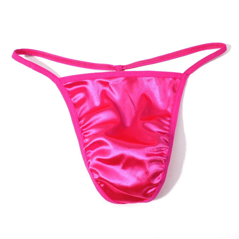 UK Men Sexy Silky Satin Briefs Panties Thong T-back Pouch G-string Underwear - Image 3 of 4
