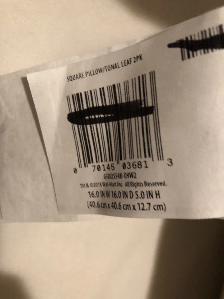 Almohadas Better Homes & Gardens 16" cuadradas, hojas tonales, beige, 2 y nuevas! Foto 4 de 4